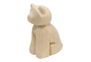 Hand-made wooden bear toy made from reclaimed wood