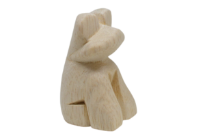 Hand-made wooden frog toy made from reclaimed wood